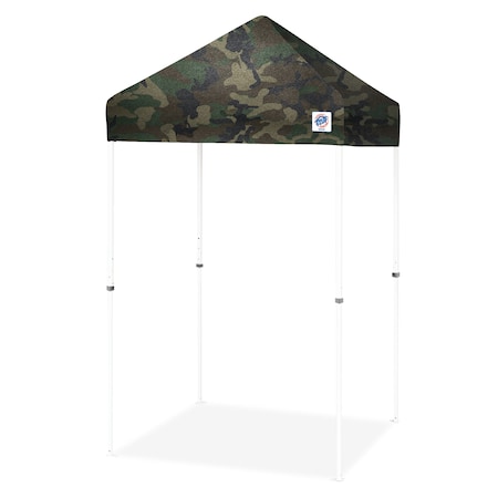 E-Z Up TAA Compliant VUE Shelter, 5' W x 5' L, White Steel Frame, Woodland Camo Top VU2STL05KFWHTWC